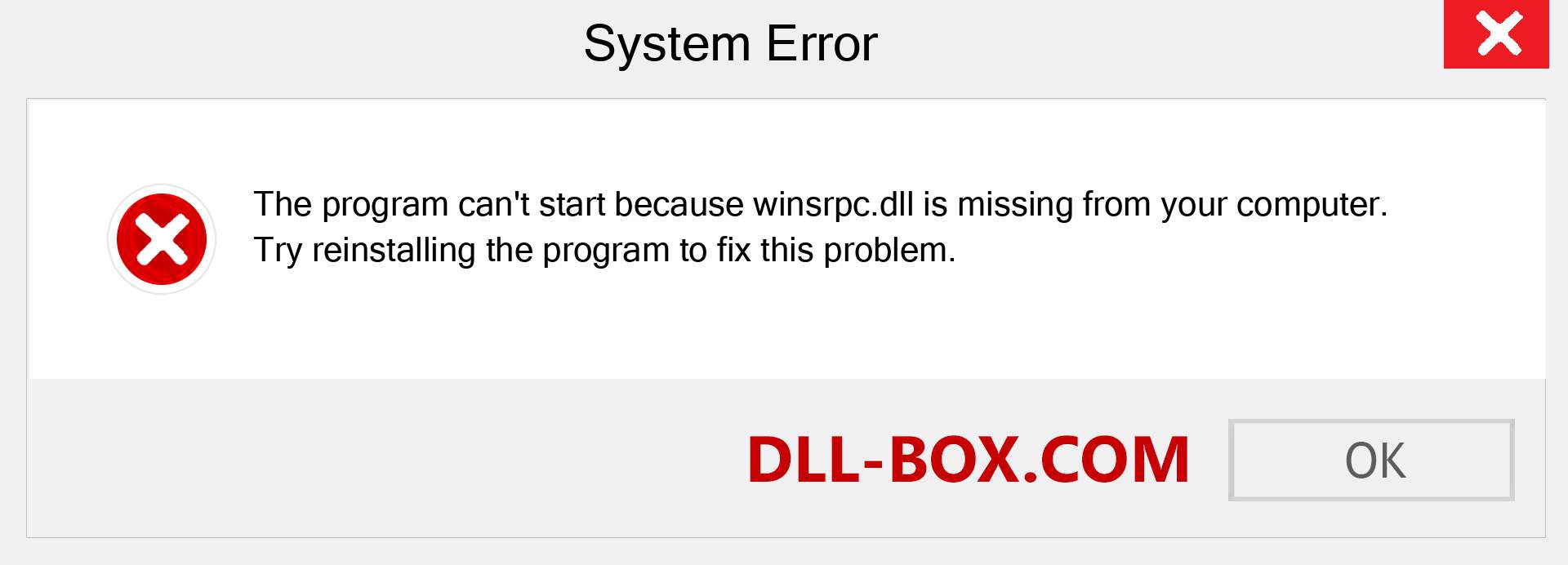  winsrpc.dll file is missing?. Download for Windows 7, 8, 10 - Fix  winsrpc dll Missing Error on Windows, photos, images