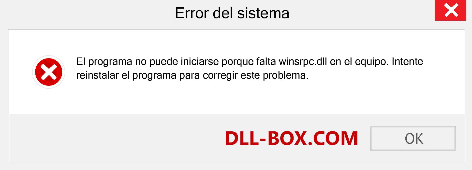 ¿Falta el archivo winsrpc.dll ?. Descargar para Windows 7, 8, 10 - Corregir winsrpc dll Missing Error en Windows, fotos, imágenes